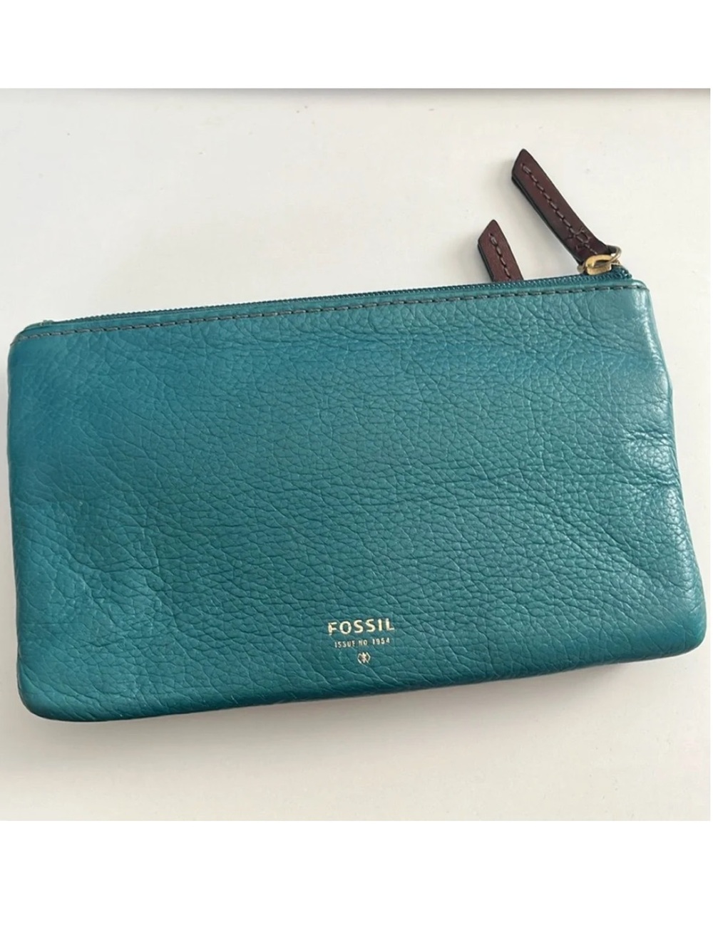 Fossil teal green leather wallet there flap front wallet